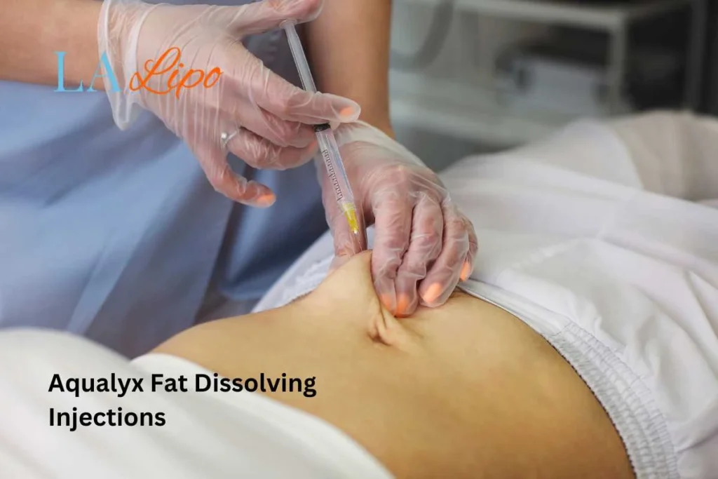 woman having fat dissolving injections Old Trafford in the stomach