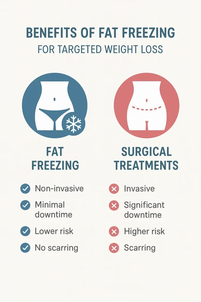 graphic showing the benefits of fat freezing Old Trafford