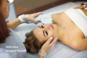 Woman having Hi-Fu to reduce wrinkles Old Trafford.