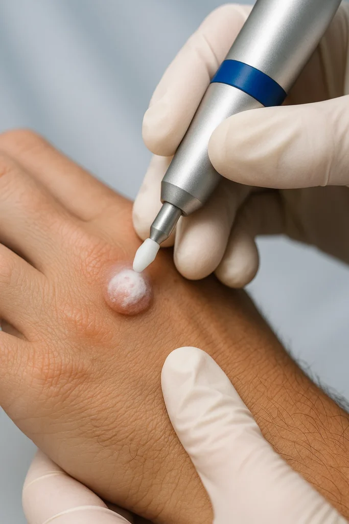 example of wart removal Old Trafford using cryopen