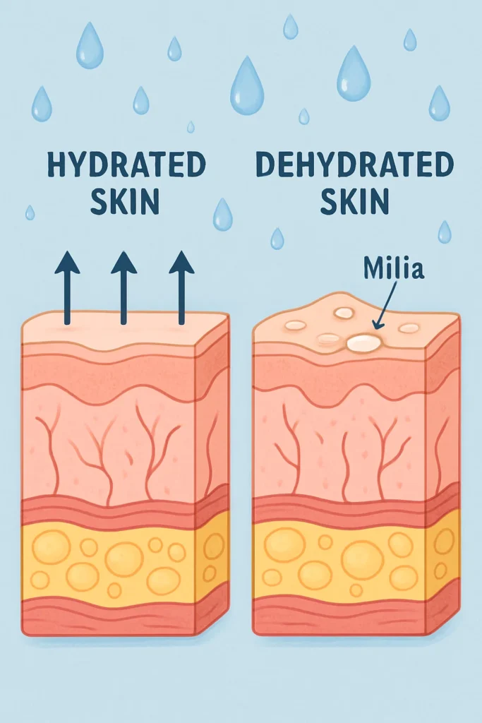 The importance of hydration and milia production Old Trafford
