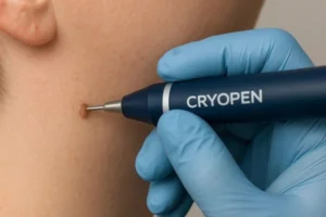 Person receiving skin tag removal Old Trafford